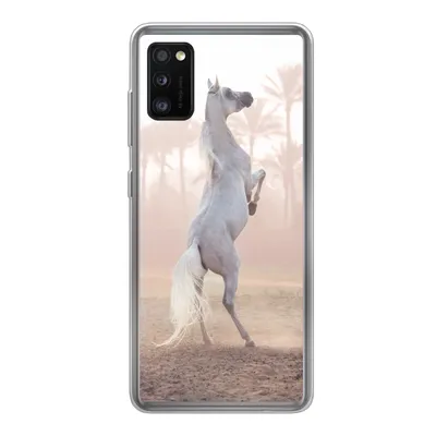 Produktbild von MuchoWow® Handyhülle Schutzhülle Hülle für Samsung Galaxy A41 Pferd - Sand - Palme Silikon Softcase Handy Hülle - Mobiltelefon