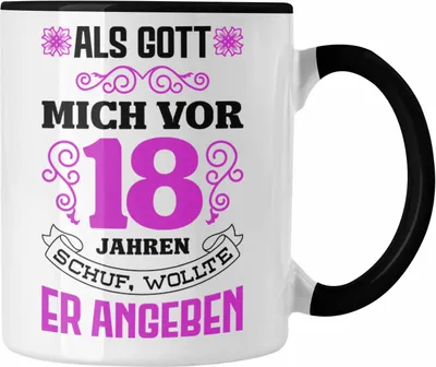 Produktbild von Trendation - 18. Geburtstag Geschenk Mädchen Frauen Lustiger Spruch 18er Geburtstagsgeschenk (Schwarz)