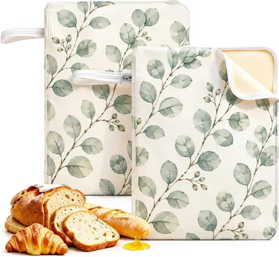 Obrázek produktu pro Brotmeister – Včelí sáček na chléb, sada 2 kusů (43 × 33 cm) – Opakovaně použitelný lněný sáček s včelím voskem, ideální na domácí chléb a pečivo