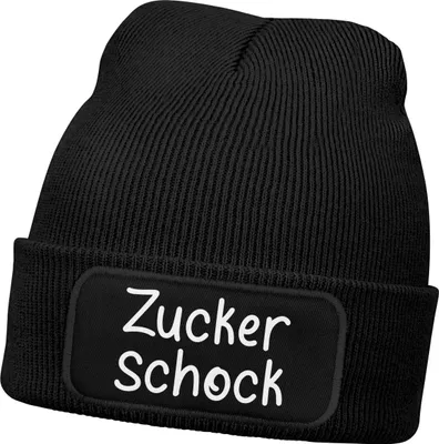 Produktbild von Wintermütze Kinder Beanie Mädchen Spruch Lustig Zuckerschock Aufdruck Print Strickmütze MoonWorks®