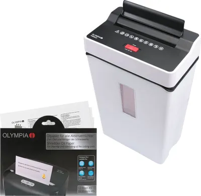 Produktbild von OLYMPIA PS 55CCi m Set mit Ölpapier Partikelschnitt Aktenvernichter, weiß