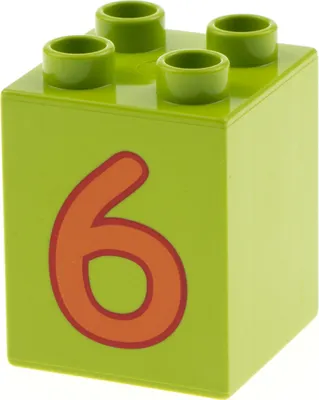 Produktbild von 1x Lego Duplo Motiv Bau Stein 2x2x2 lime hell grün bedruckt Nr.6 31110pb026