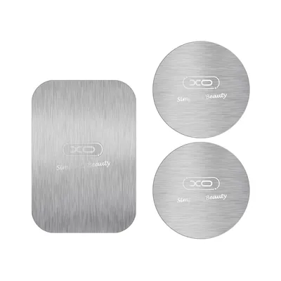 Produktbild von XO, Universal-Adapter-Set (3x Metallplatten) für magnetische KFZ-Halterungen, Silber