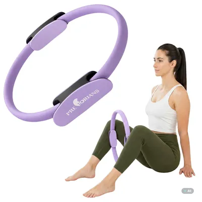 Produktbild von Pilates Ring mit Gummi Rutschfeste Doppelgriff 36 cm Yoga Fitness Ring bauchmuskeltraining fialový