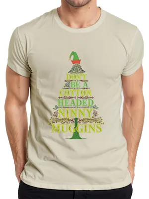 Produktbild von DON'T BE A Baumwolle HEADED NINNY MUGGINS Weihnachtsfilm lustig Herren T-Shirt, Natur, XL