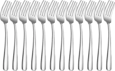 Immagine prodotto di Set di posate Famanu, 12 pezzi, acciaio inossidabile, per 12 persone - 21 cm
