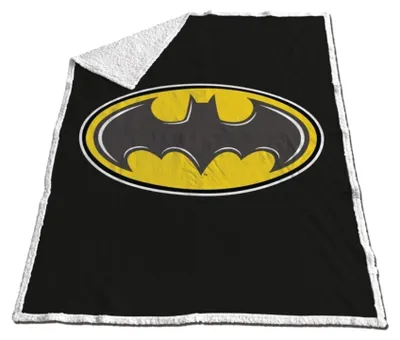 Immagine prodotto di Coperta in pile Batman 130x170 cm - Accogliente coperta in sherpa per bambini