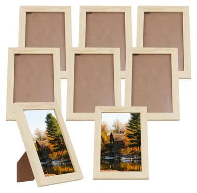 Imagen del producto de Juego de 8 marcos de madera para fotos de 10x15 cm, ideales para decoración de paredes