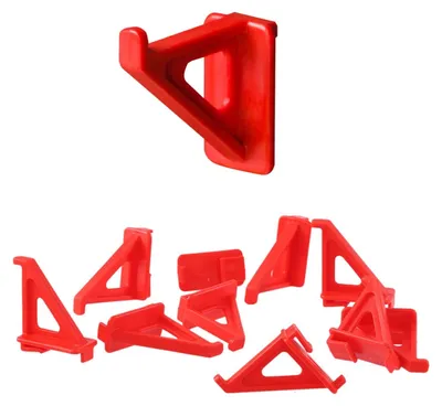 Productafbeelding van Gereedschapshaak - Kunststof - Set van 40 - Rood - 4 x 0,6 x 3,3 cm - Voor muurrek werkplaats
