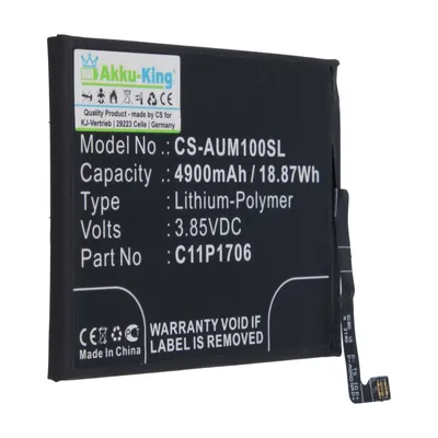 Produktbild von Akku kompatibel mit Asus C11P1706 - Li-Polymer 4900mAh - für ZenFone Max Pro M1, ZenFone Max Pro M2, ZB602KL