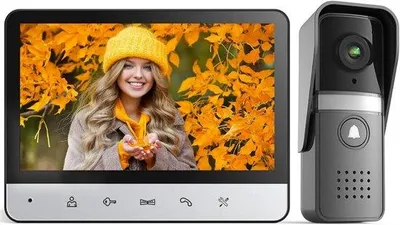 Obrázek produktu pro Bezdrátový videozvonek kompatibilní se smartphony s nočním viděním a dvoukanálovým zvukem