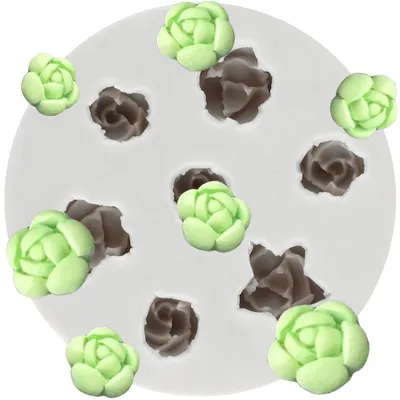 Produktbild von Sukkulenten Silikonform - Fondantform für Dekorationen - 3D-Gießform für Bastelarbeiten