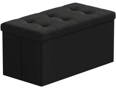 Image de Pouf pliable pour rangement et repose-pieds, dimensions : 76 x 38 x 38 cm