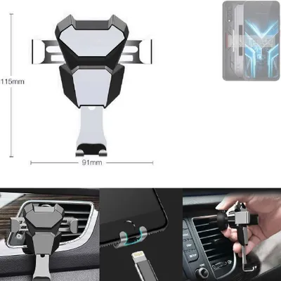 Produktbild von K-S-Trade Lüftungshalterung kompatibel mit Cubot X70 kompakte Handy-Halterung Lüftungsschlitz Lüftungsgitter Autohalterung KFZ Auto-Halterung
