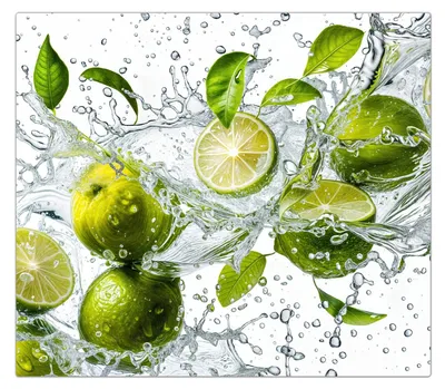 Produktbild von Spritzschutz Herdabdeckplatte Schneidebrett aus Glas Zitrusfrucht Spritzer 1-Teilig (60x52cm)