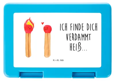 Produktbild von Mr. & Mrs. Panda Bento Box Streichhölzer - Weiß - Geschenk, Liebesgeschenk, Pausenbrotbox, Snackbox, Freundin, Bentobox, Liebesbeweis, Lunchbox, Essensbox