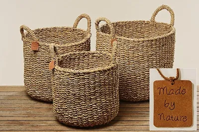 Produktbild von Dekokorb Sophy Ø 37/40/42 H.30/35/40 cm Seegras 3er Set