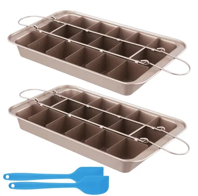 2er Pack Antihaft-Brownieform, 18 Fächer, 31,5x19,3x3,7 cm