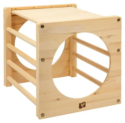 Obrázok produktu pre TP Toys Aktívna drevená indoorová lezecká kocka pre deti prírodná 52 x 60 x 52 cm (D x Š x V)