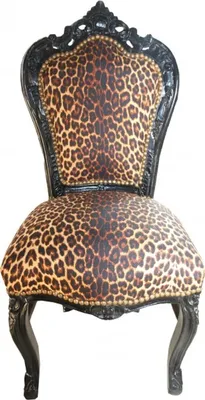 Produktbild von Casa Padrino Barock Esszimmer Stuhl Leopard / Schwarz - Möbel