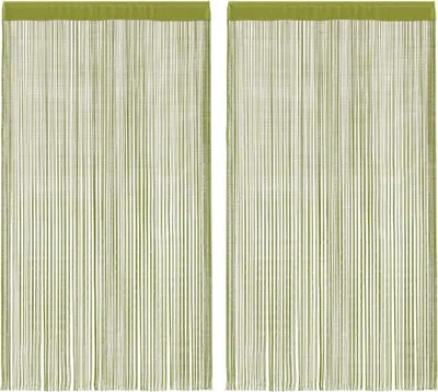 Image de vidaXL Rideaux à fils 2 pcs. 140 x 250 cm vert