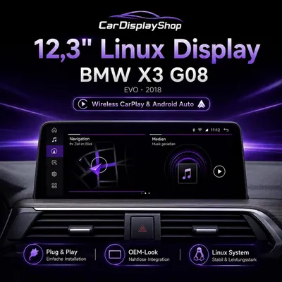 Produktbild von 10,25" Linux Display BMW X5/X6 E70/E71 CCC 2007–2009 CarPlay & Android Auto
