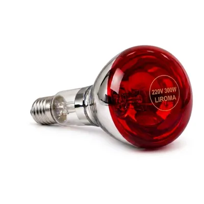 Produktbild von LIROMA® Infrarot-Ersatzstrahler 300W – E27 Infrarotlampe IR-A, rotes Glas mit Reflektor – Ersatzbirne für LIROMA Infrarotlampe Einzelkopf & Doppelkopf