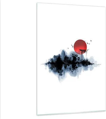 Produktbild von Bilder auf glas - Einteilig - Rot Sonne Tor - 80x120cm - Glasbilder - Wandbilder - Bilder - zum Aufhängen bereit - Wanddekoration aus Glas - Glas Bilder - Wandbild auf Glas - GPA80x120-4666