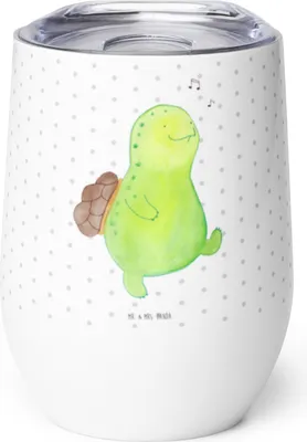 Produktbild von Mr. & Mrs. Panda thermosbecher Schildkröte Pfeifen - Weiß - Geschenk, Thermobecher, Thermo Becher, Edelstahlbecher, kaffee tasse, Schildkröten, Depression, glühweinbecher