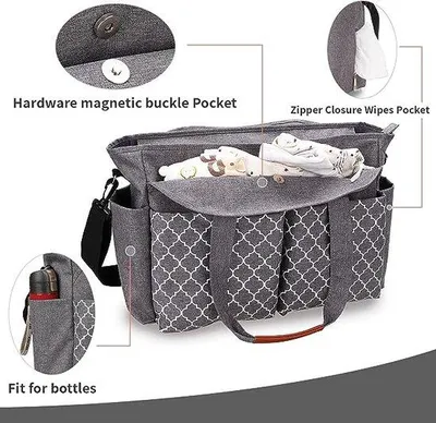 Image de Grand sac à langer avec bandoulière et 13 compartiments