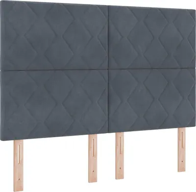 Immagine prodotto di vidaXL Letto a molle con materasso grigio scuro 160 x 200 cm in velluto