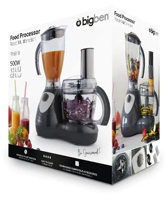 Multifunktions-Küchenmaschine 500 W, 1,5 L, 4 Stufen, Puls, Zubehör
