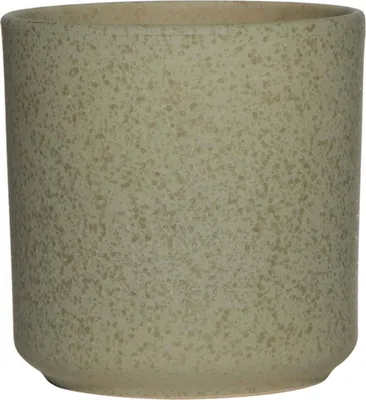 Produktbild von INNA-Glas Keramik Blumentopf Araya, gesprenkelt, grün, 15cm, Ø15cm - Keramiktopf