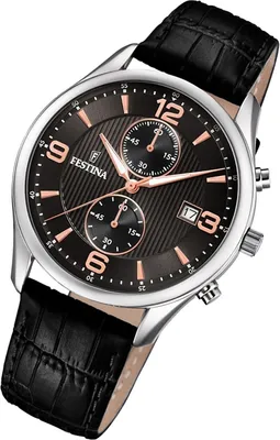 Immagine prodotto di Festina orologio da uomo retrò F6855/7 orologio da polso analogico in pelle nero UF6855/7