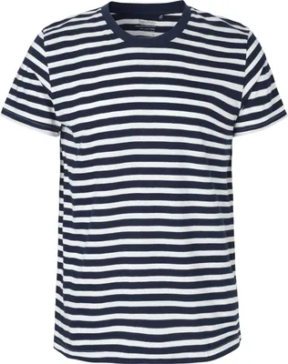 Produktbild von Neutral O61001 | Mens Fitted T-Shirt +GOTS- - Farbe: White - Navy (Striped) - Größe: M
