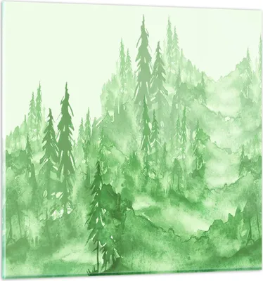 Produktbild von Bilder auf glas - Wald Baum Natur - 70x70cm - Glasbilder - Wandbilder - Kunstdruck - zum Aufhängen bereit - Wanddekoration aus Glas - Glas Bilder - Wandbild auf Glas - Einteilig - GAC70x70-4046
