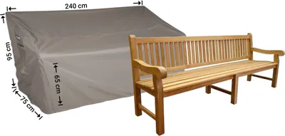 Produktbild von Raffles Covers Abdeckung für große Gartenbank 240 x 75 H: 95/65 cm | Atmungsaktiv | Wasserdicht | UV-beständig | Doppelnähte | Elastischer Kordelzug