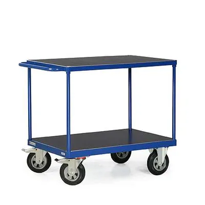 Produktbild von Bako Logistiksysteme Tischwagen F600 mit 2 Ladeflächen und Schiebegriff 500kg Tragkraft 850x500mm
