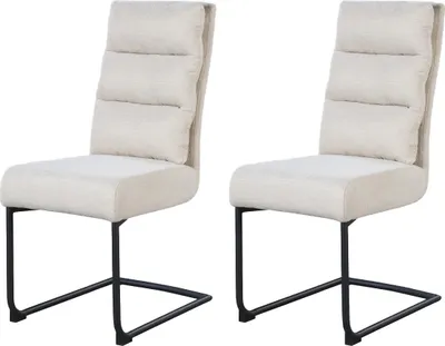 Produktbild von CasaDolce Esszimmerstuhl MARKAR, 2er-Set, 45x61x101 cm, Beige, Gepolstert, Bonnellfedersitz, 120 kg Belastung