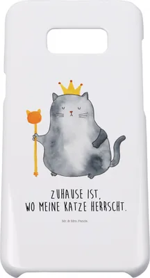 Produktbild von Mr. & Mrs. Panda Samsung Galaxy S8 plus Handyhülle  Katze König - Weiß - Geschenk, Handy, Familie, Hülle, Case, Cover, Cat, Haha, Krone, Cats, Wohnung