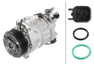 Produktbild von Klimakompressor 12 V Ø 110 mm HELLA für u.a. LAND ROVER DISCOVERY