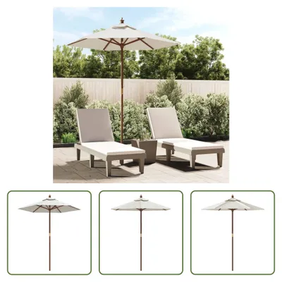 Zdjęcie produktu dla The Living Store Parasol z drewnianym drążkiem Kolor piaskowy 196x231 cm