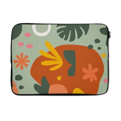 Produktbild von MuchoWow® Laptop Hülle 14 ZollMonstera - Pflanzen - Muster Laptoptasche - Laptoptasche - Stoßsicher - Schutzhaube