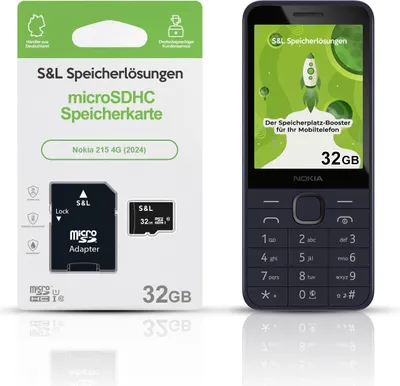 Produktbild von microSD Speicherkarte S&L für Nokia 215 4G (2024) - Speicherkapazität: 32 GB