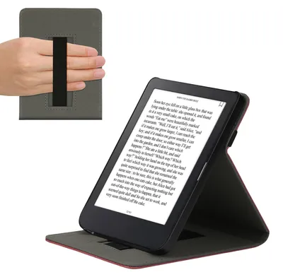 Produktbild von kwmobile Schutzhülle kompatibel mit Kobo Clara 2E / Tolino Shine 4 - Hülle e-Reader mit Schlaufe Ständer - - Brombeere
