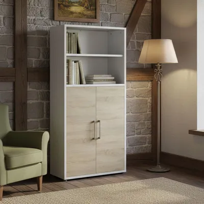 Immagine prodotto di Dmora Credenza Saotome 40x89x186h cm Bianco, Apertura Battente 2 Ante