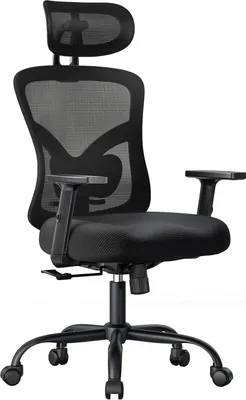 Produktbild von NWOC1-1-E Office Chair Bürostuhl ergonomisch Schreibtischstuhl, Metall, Schwarz, 60 x 48 x 115-131 cm