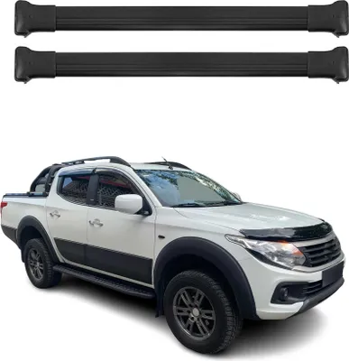 Produktbild von Dachträger Gepäckträger für Fiat Fullback 2016-2019 Relingträger Alu Schwarz 2x