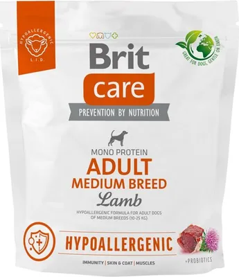 Produktbild von Brit Care Hypoallergenes Hundefutter für Erwachsene, mittelgroß, Lamm, 1 kg