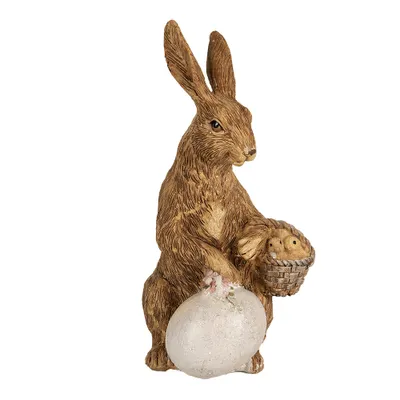 Image de Clayre & Eef Figurine Lapin 14 cm Marron Polyrésine
